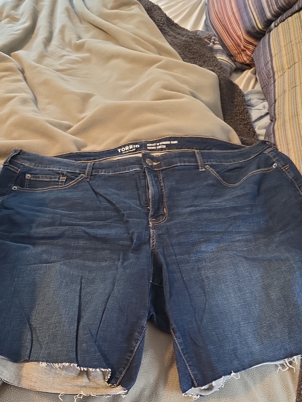 torrid Dark Blue Cutoff Denim Shorts